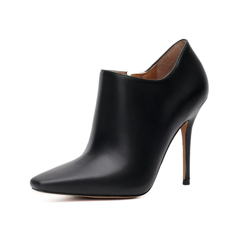 Jessica Simpson Carolie Black Leather Square Toe Stiletto Ankle