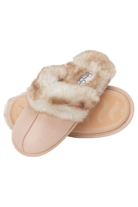 Comfy Faux Fur Womens House Slipper Scuff Memory Foam Slip On Anti-Skid Sole