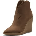 thumbnail image 1 of Jessica Simpson Crais Tobacco Brown Pointed Toe Platform Heeled Wedge Booties (TOBACCO, 6), 1 of 8