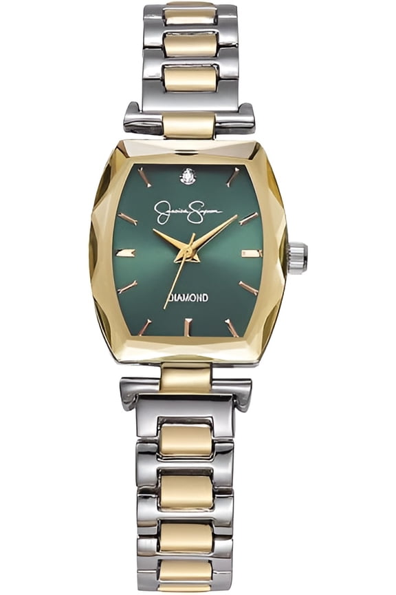 Diamond Collection Women Watch, Classic Quartz, Metal Band, Barrle Faceted Crystal Face, Elegant Dress Watch for Women