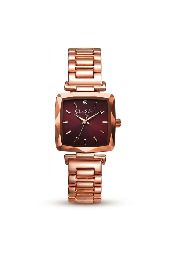 Diamond Collection Women's Square Dial Watch, Metal Band, Classic Quartz Movement, Elegant Dress Watch