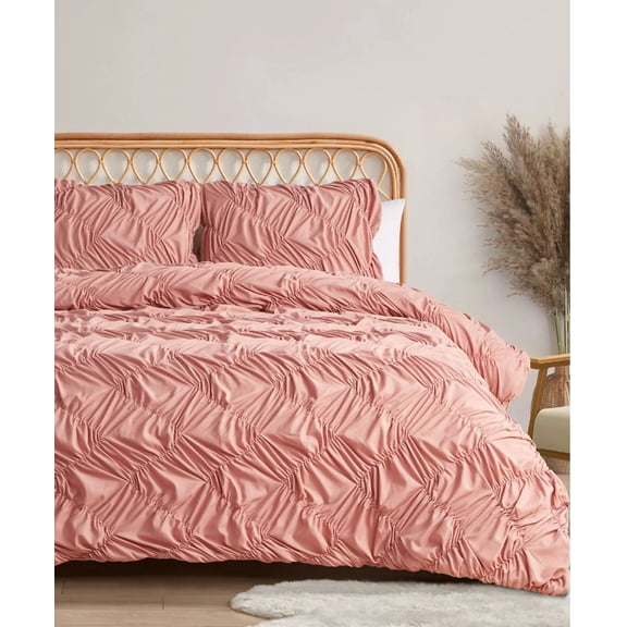 Jessica Simpson Emmy Textured Antique Rose Full/Queen Comforter Set