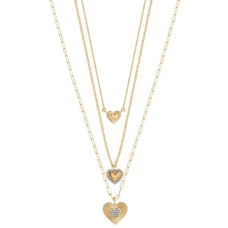 Jessica Simpson Fashion Gold Metal Layer Heart Necklace