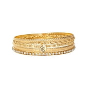 Jessica Simpson Womens Rhinestone Bangle Bracelet Set, 5-Piece