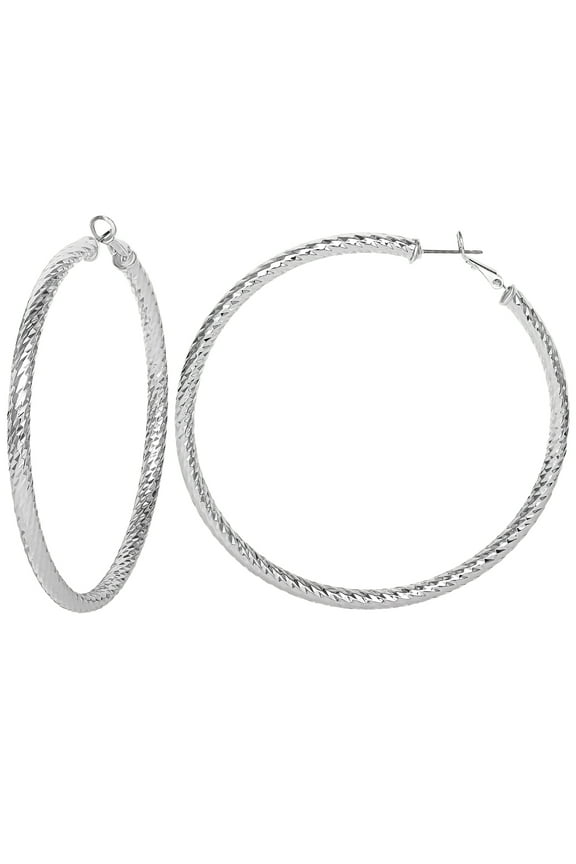 Fashion Metal Textured Hoop Earring