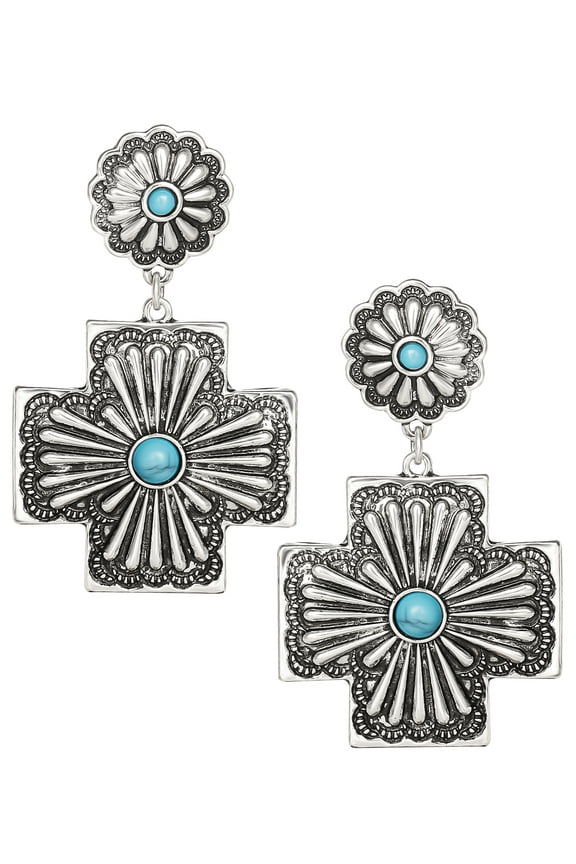 Faux Turquoise Stone Drop Earring