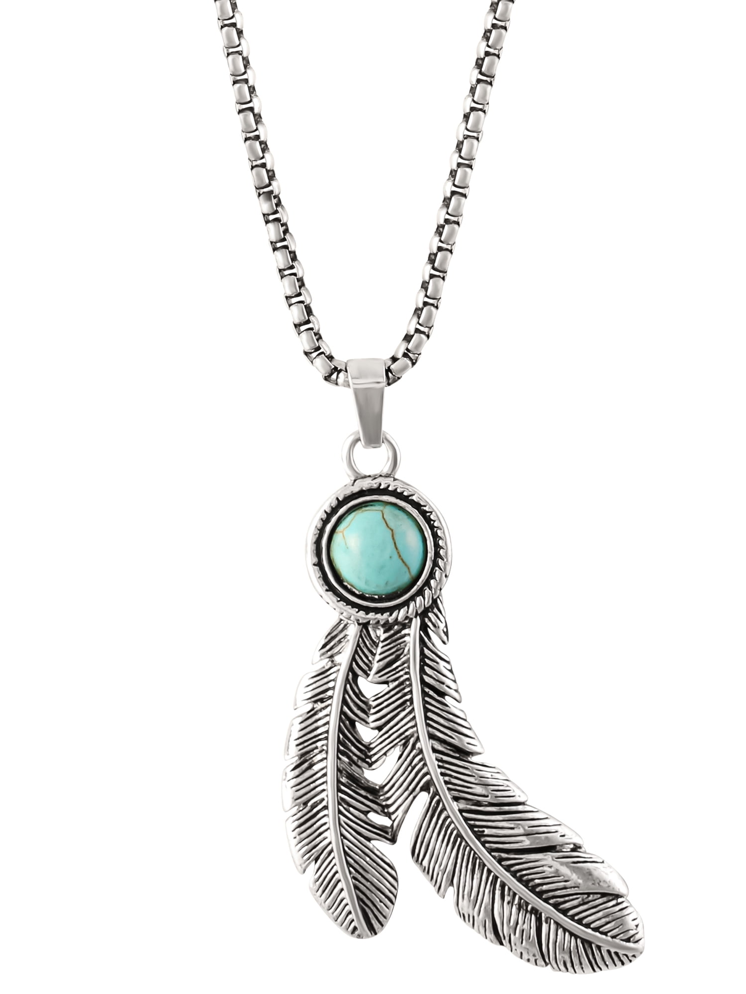 Jessica Simpson Faux Turquoise Stone Feather Necklace Jessica Simpson Faux Turquoise Stone Feather Necklace