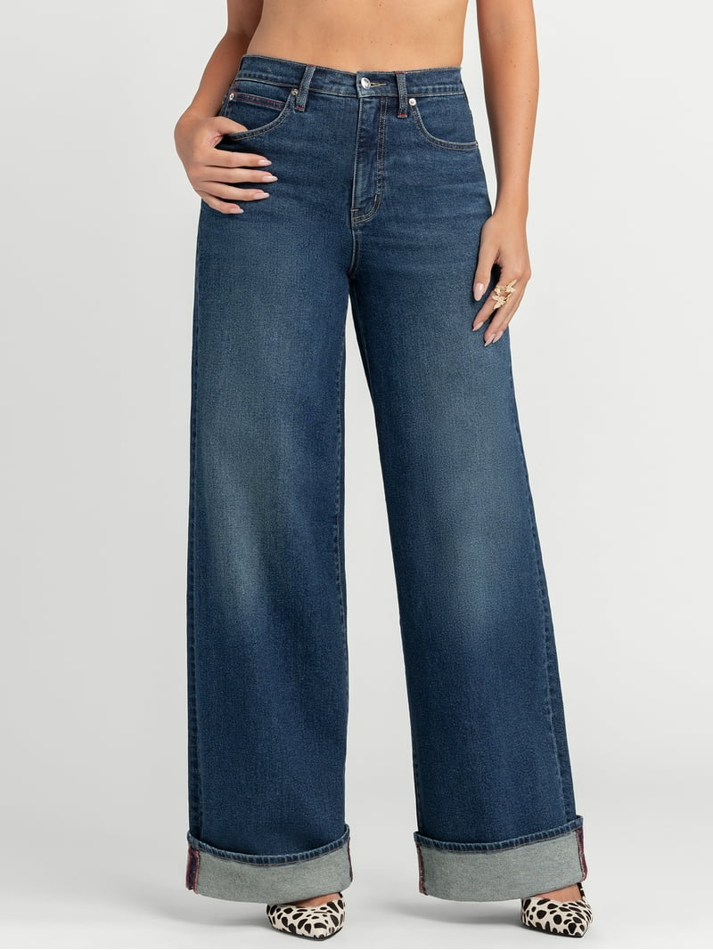 Jessica Simpson Women's and Women's Plus Freesia Wide Leg Jeans