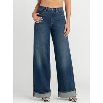 Jessica Simpson Women's and Women's Plus Freesia Wide Leg Jeans, 32" Inseam,Sizes 2-24W