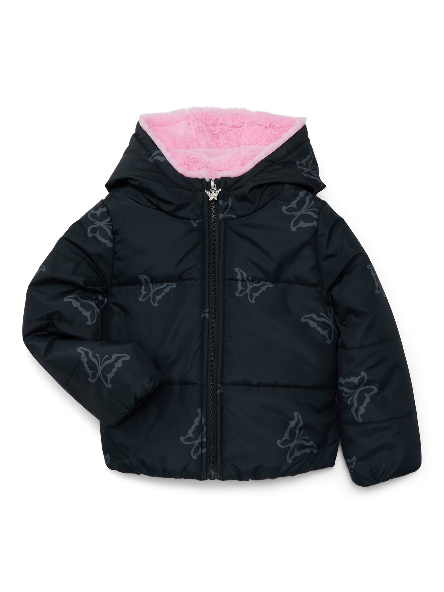 Jessica Simpson Girls Butterfly Cropped Puffer Jacket, Sizes 4-16