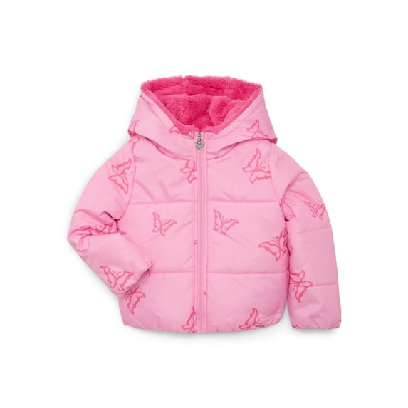 Jessica Simpson Girls Butterfly Cropped Puffer Jacket, Sizes 4-16