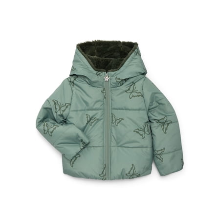 Jessica Simpson Girls Butterfly Cropped Puffer Jacket, Sizes 4-16
