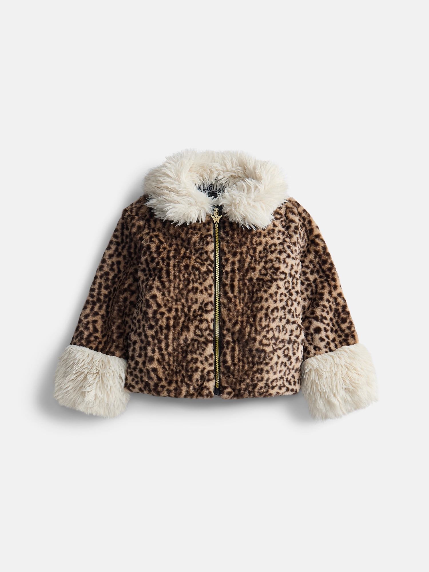 Jessica Simpson Girls Cropped Faux Fur Shaggy Jacket, Sizes XS-XXL