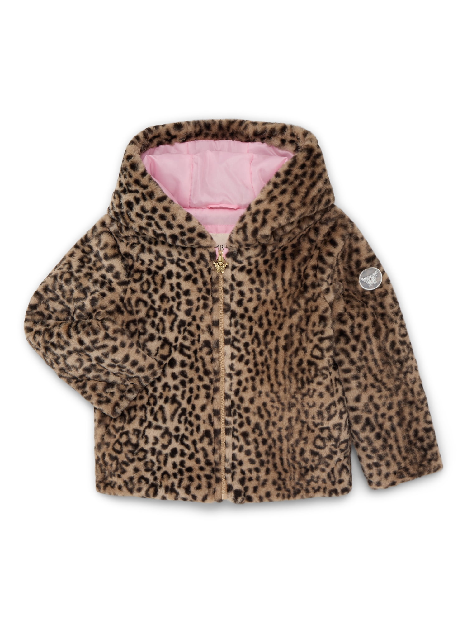 Jessica Simpson Girls Faux Fur Hooded Jacket, XS-2XL - Walmart.com