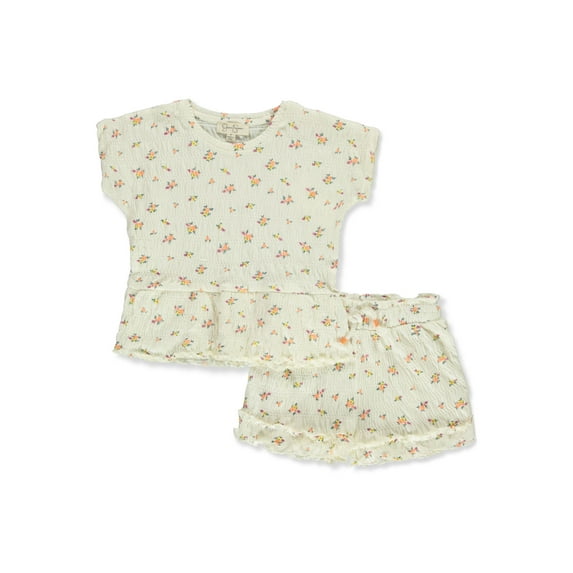 Jessica Simpson Girls' Crinkle Knit Short Set, Sizes 4-6x