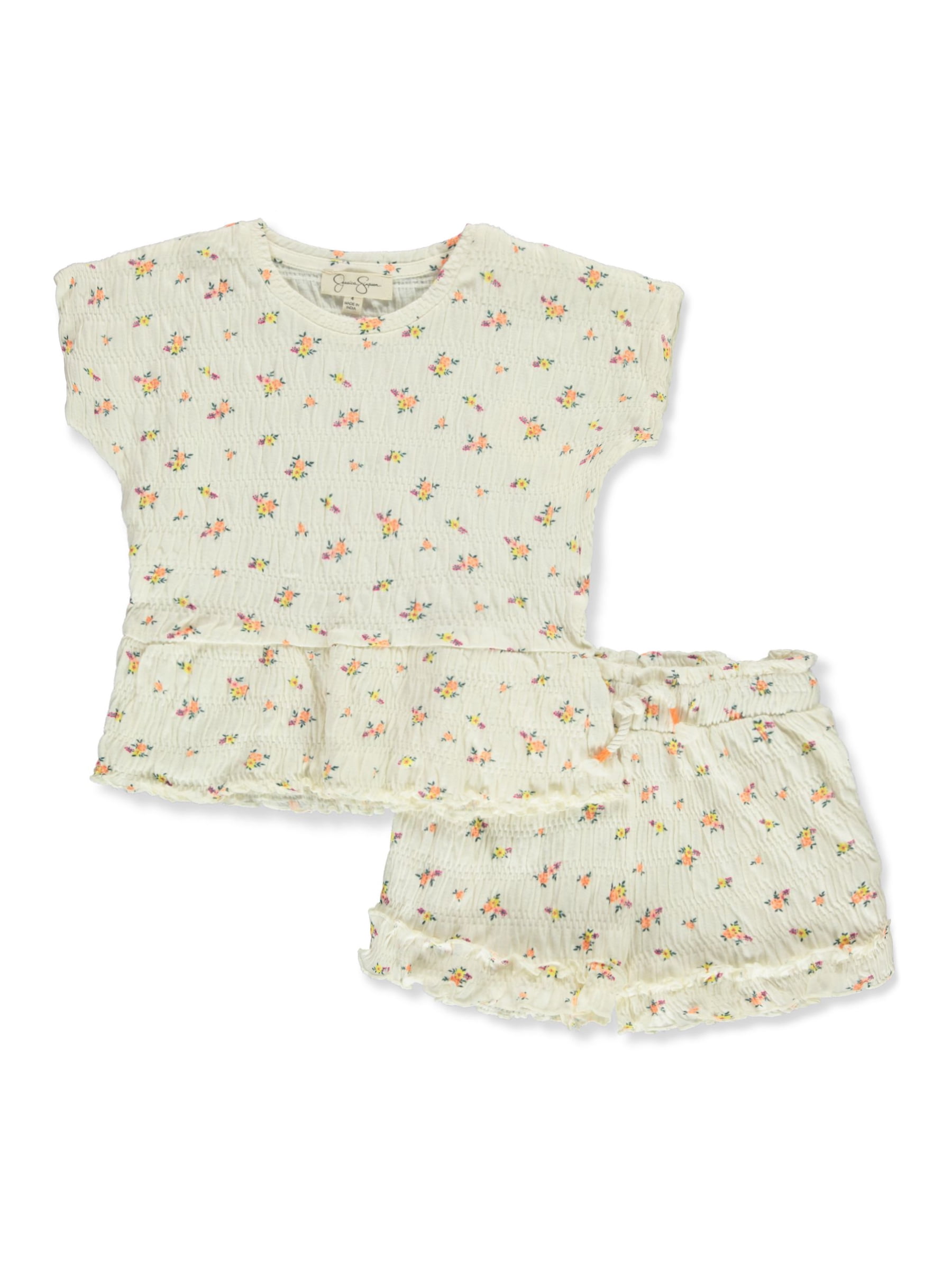 Jessica Simpson Girls' Crinkle Knit Short Set, Sizes 4-6x