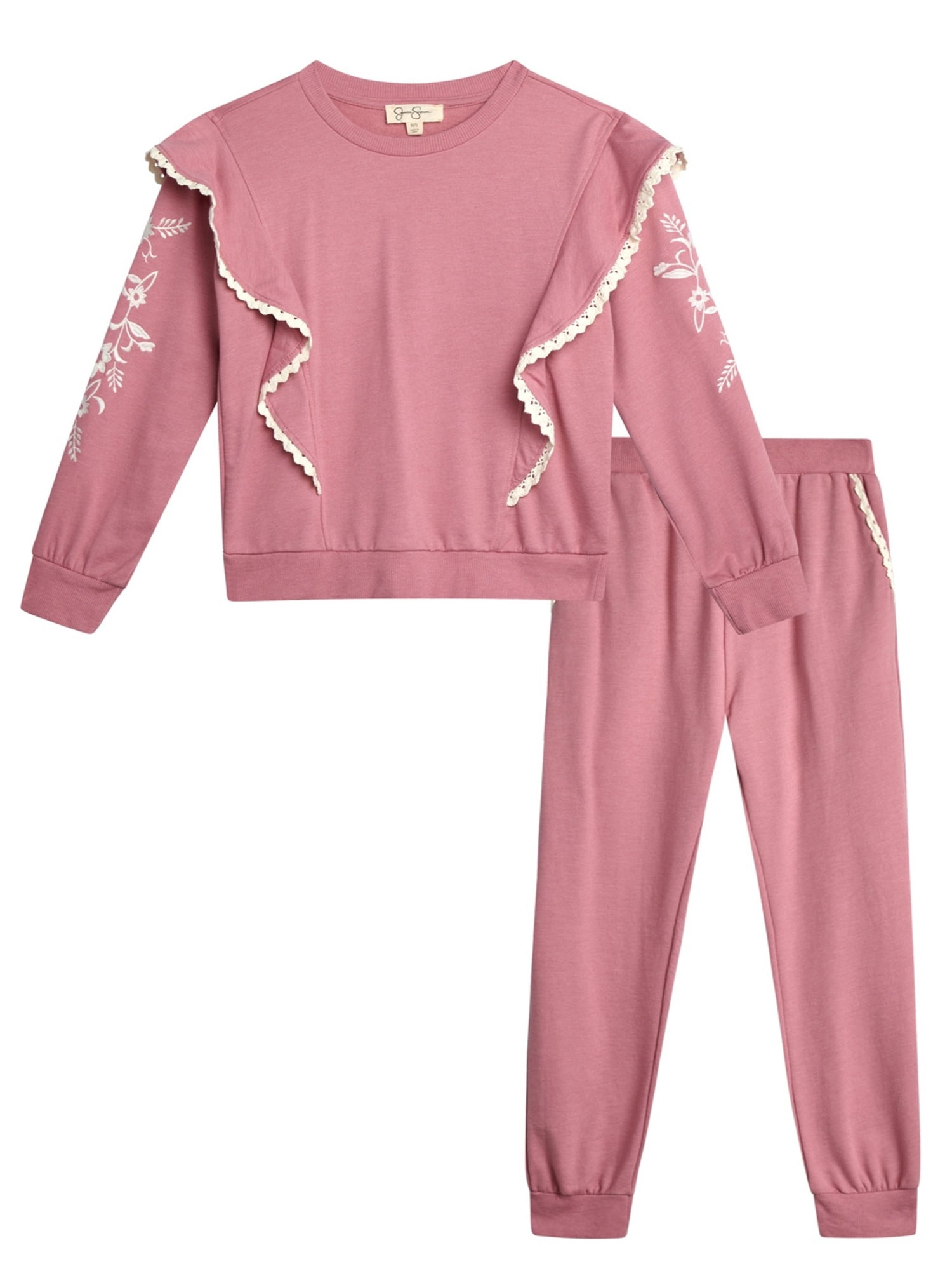 Jessica Simpson Girls' 2-Piece French Terry Joggers Set Outfit, Sizes 4-12