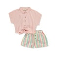 thumbnail image 1 of Jessica Simpson Girls' 2-Piece Stripe Shorts Set Outfit, Sizes 4-12, 1 of 4