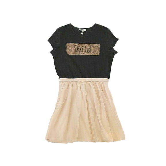 Jessica Simpson Girls Andrey Reversible Sequin Knit Top Tutu Dress Phantom M