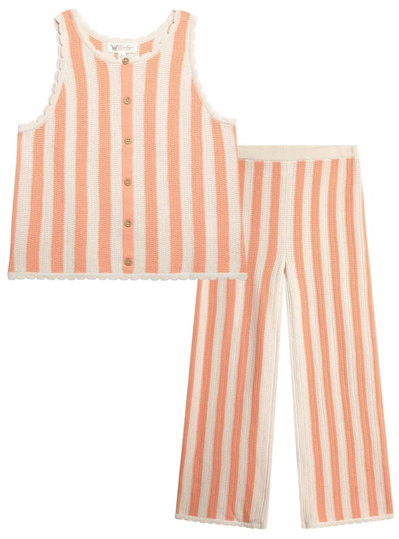 Girls' Crochet Pant Set, Sizes 4-16