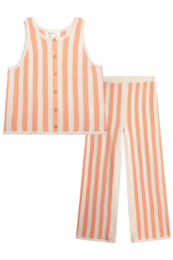 Girls' Crochet Pant Set, Sizes 4-16