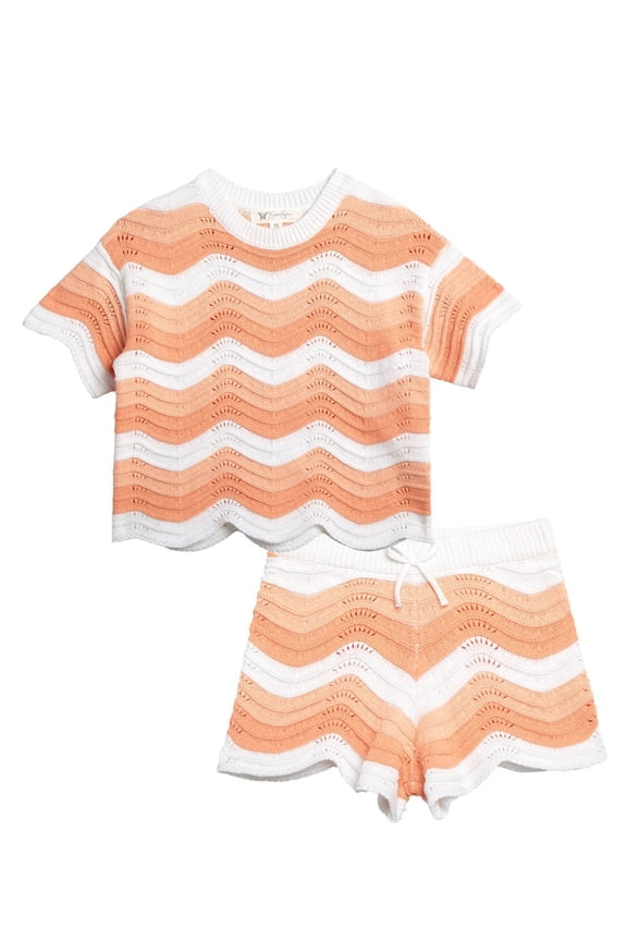 Girls' Crochet Short Set, Sizes 4-16