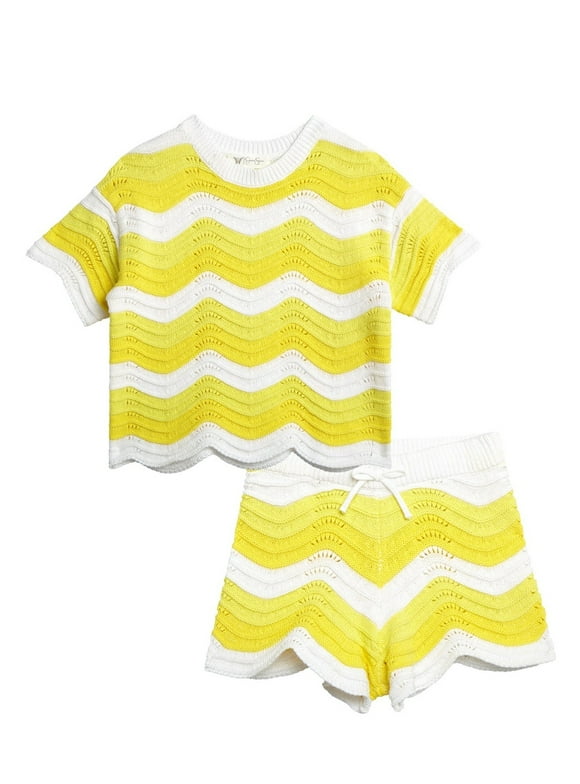 Girls' Crochet Short Set, Sizes 4-16