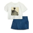 thumbnail image 1 of Jessica Simpson Girls Short Sleeve Shirt and Denim Skirt Set, Sizes 4-12, 1 of 9