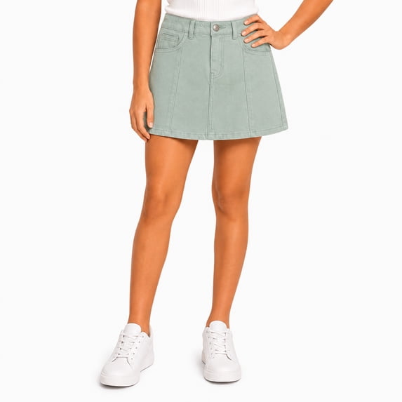 Jessica Simpson Girls Denim Skort Casual Mid Waist Denim Skirts with Shorts with Pockets