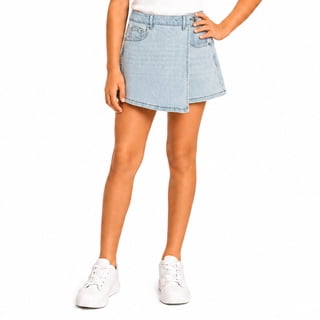 Jessica Simpson Girls Denim Skort Casual Mid Waist Denim Skirts with Shorts with Pockets