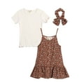 thumbnail image 1 of Jessica Simpson Girls' Tee, Dress and Hair Scrunchie Set, 3-Piece Sizes 4-6X, 1 of 8