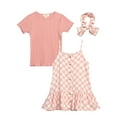 thumbnail image 1 of Jessica Simpson Girls' Tee, Dress and Hair Scrunchie Set, 3-Piece Sizes 4-6X, 1 of 8