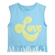 Jessica Simpson Girls Fringe Hem Tee, Size 7-14/16