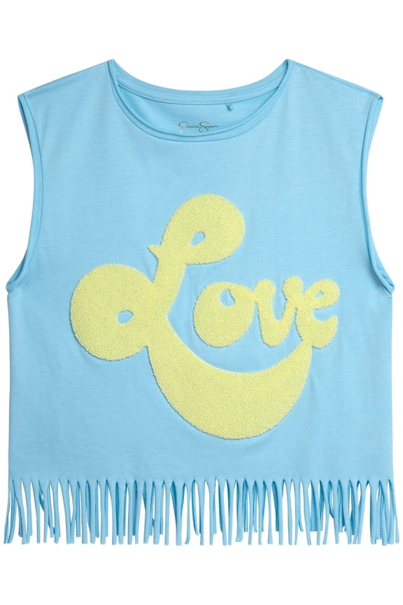 Girls Fringe Hem Tee, Size 7-14/16