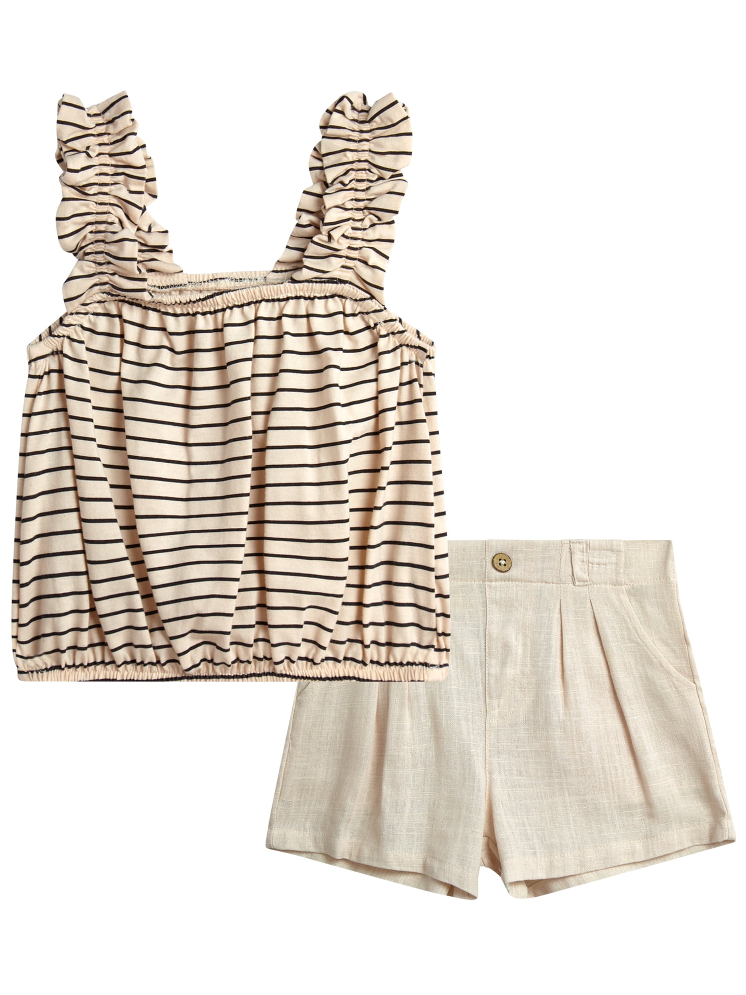 Jessica Simpson Girls' Knit and Woven Short Set, Sizes 4-12