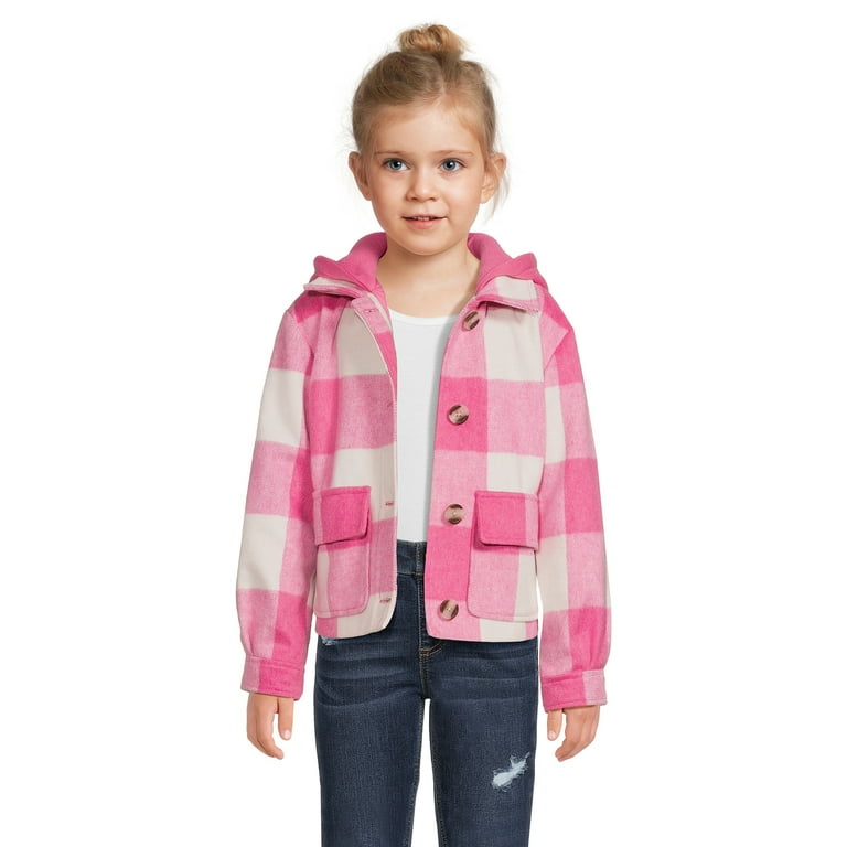 Jessica Simpson Girls Long Sleeve Faux Wool Hooded Jacket Sizes 4 16 Walmart