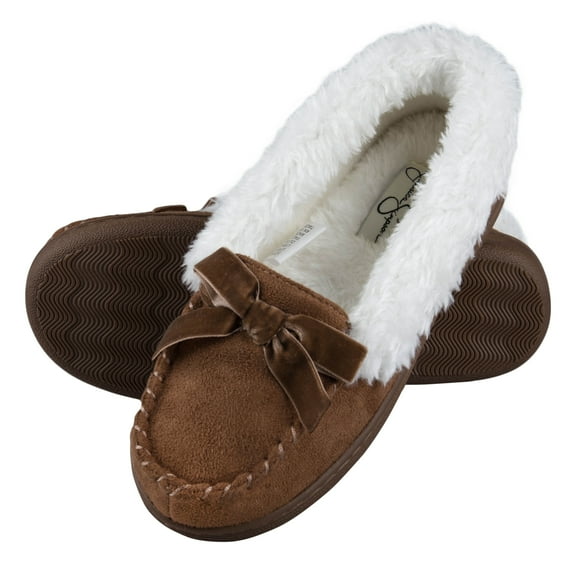Jessica Simpson Girls Micro Suede Moccasin Indoor Outdoor Slipper Shoe