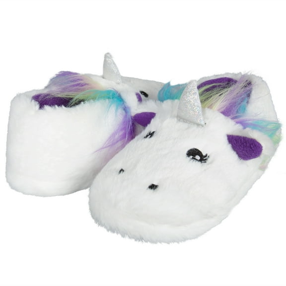 Jessica Simpson Girls Plush Fluffy Slip-on House Slippers with Memory Foam