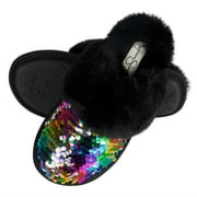 JESSICA SIMPSON Girls Plush Slip on House Slippers With Memory Foam