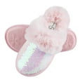 thumbnail image 1 of Jessica Simpson Girls Plush Slip on House Slippers With Memory Foam, 1 of 9