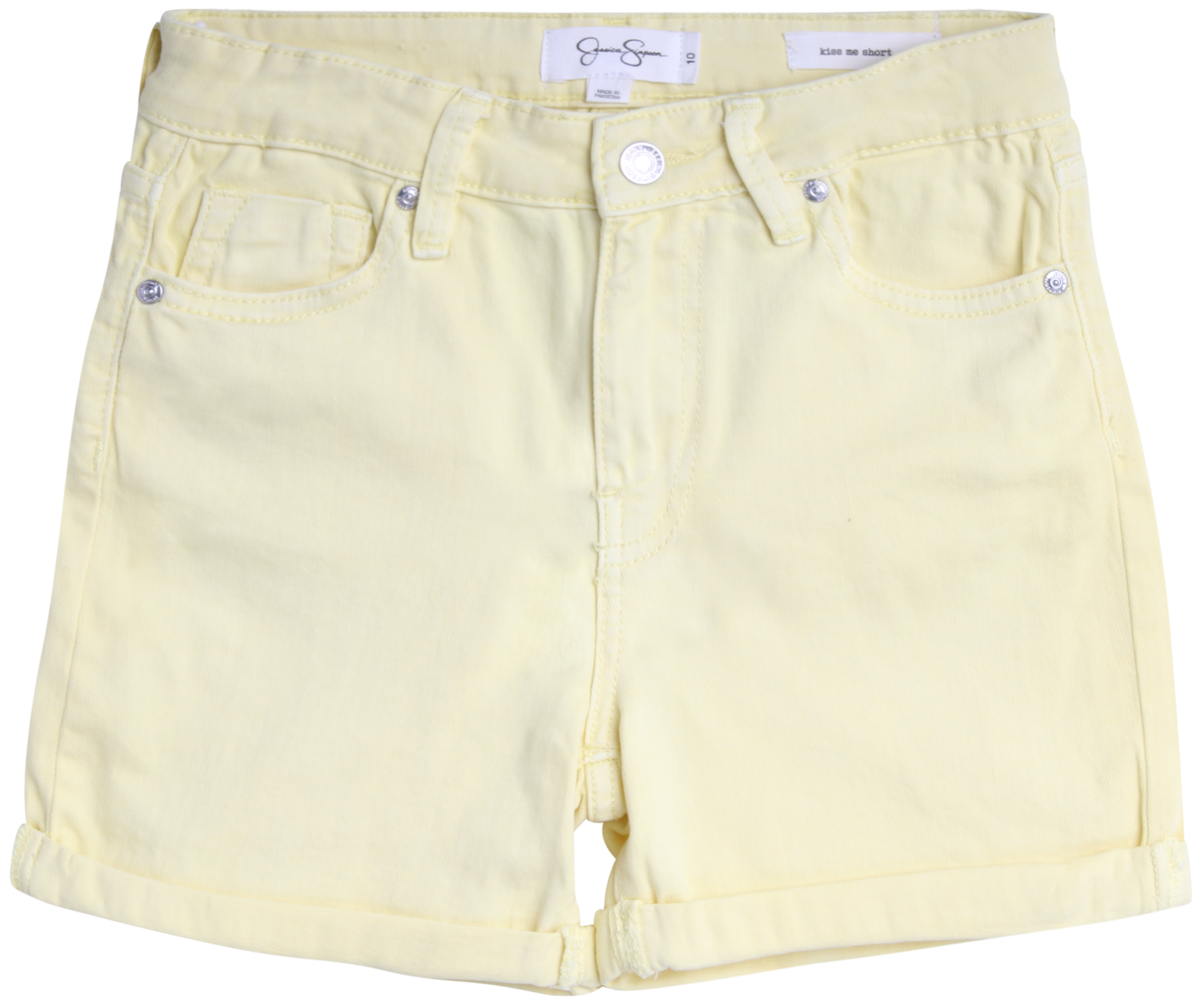 Jessica Simpson Girls' Shorts - 5 Pocket Stretch Denim Jean Shorts - Distressed Denim Acid Washed (7-16)