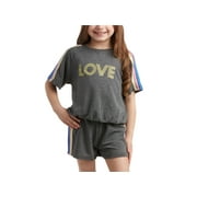 Jessica Simpson Girls’ Shorts Set – 2 Piece French Terry T-Shirt and Sweat Shorts (2T-16)