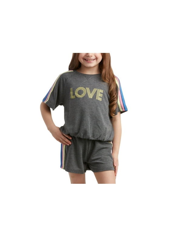 Jessica Simpson Girls’ Shorts Set – 2 Piece French Terry T-Shirt and Sweat Shorts (2T-16)