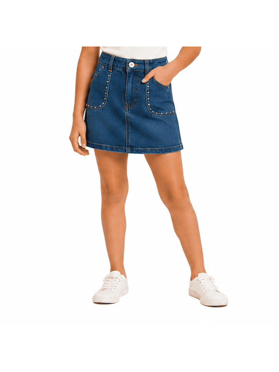 Girls' Skirt - Distressed 5 Pocket Stretch Denim Skirt - Jeans Skirt for Girls (7-16)