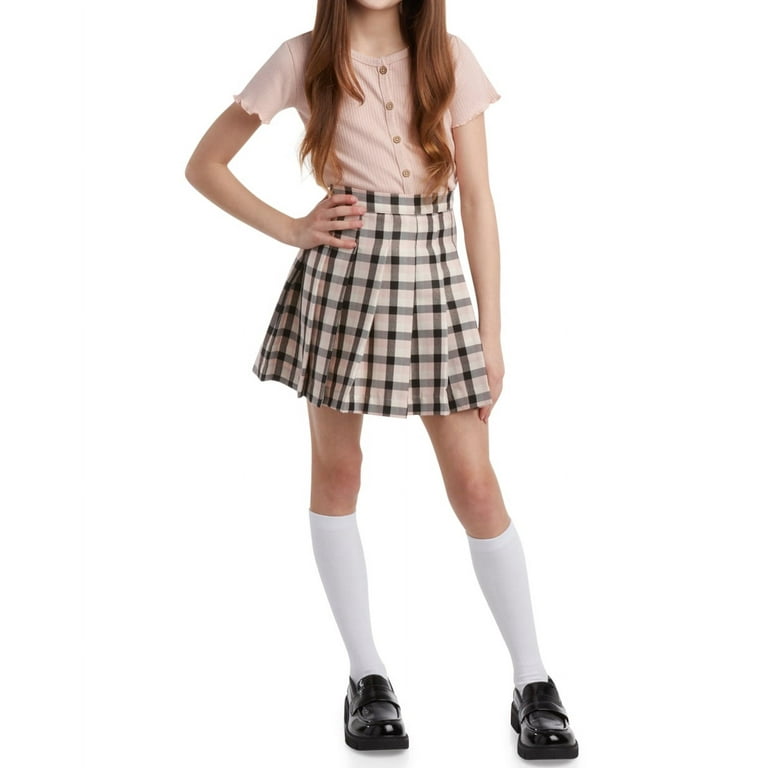 Chic Blouse and Plaid Skirt Set Chic Blouse and Plaid Skirt Set