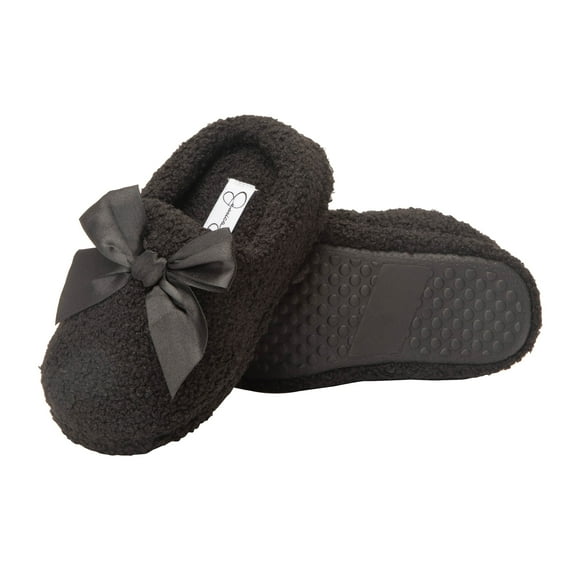Jessica Simpson Girls Slip-On Clogs - Fuzzy Comfy Warm Memory Foam Sherpa Slippers with Satin Bow