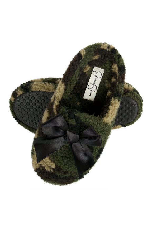 Girls Slip-On Clogs - Fuzzy Comfy Warm Memory Foam Sherpa Slippers with Satin Bow