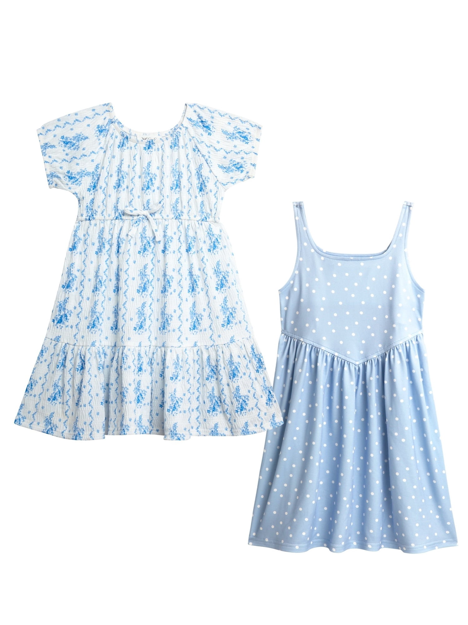 Jessica Simpson Girls' Two Pack Knit All-over Print Dress Set, Sizes 4-16