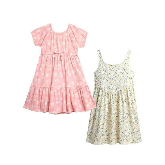 Jessica Simpson Girls' Two Pack Knit All-over Print Dress Set, Sizes 4-16