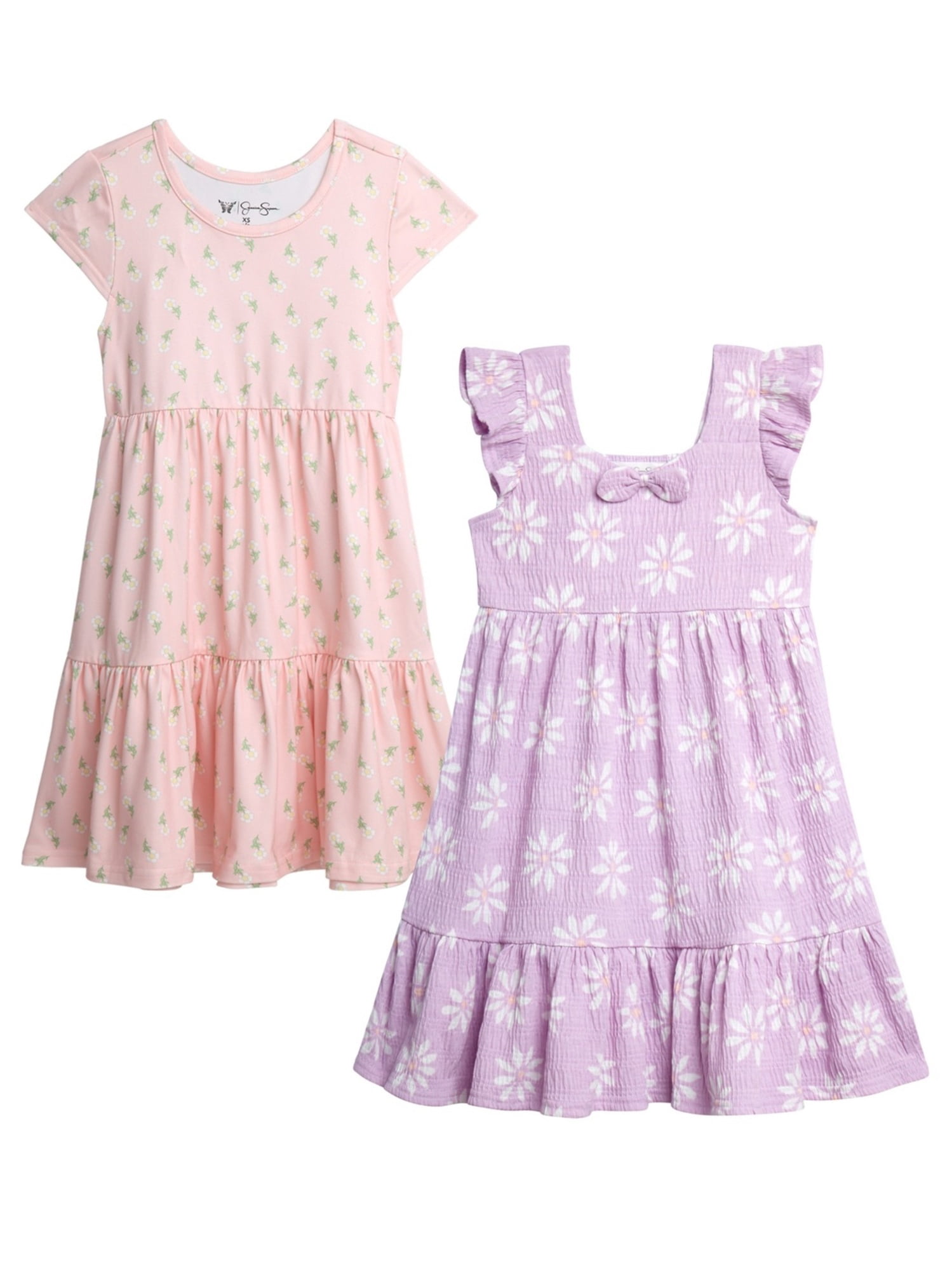Jessica Simpson Girls' Two Pack Knit All-over Print Dress Set, Sizes 4-16